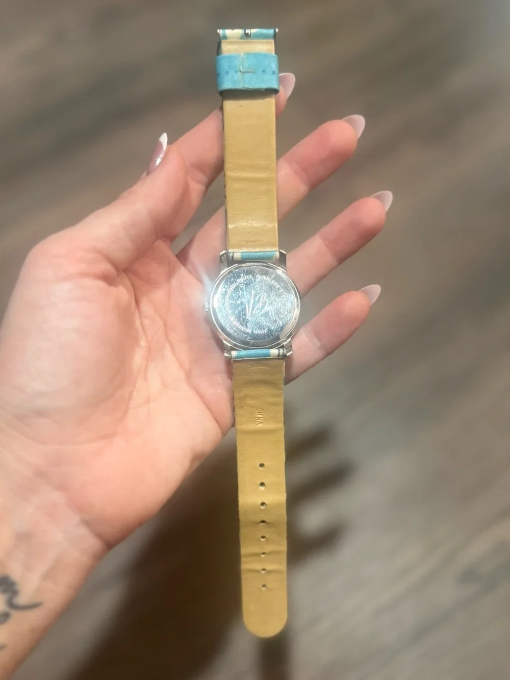 Retired Vera Bradley Floral Fabric Strap Quartz Watch Blue Green Women’s